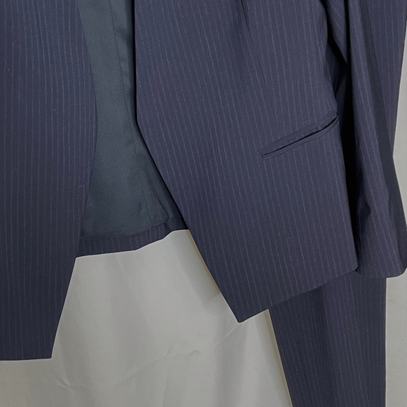 Theory Navy Wool Blend Pinstripe Pantsuit 12 - Picture 4 of 8